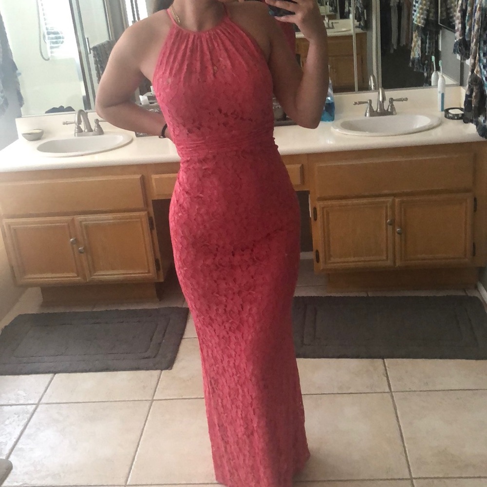 Pink Adriana Papell Lace Dress